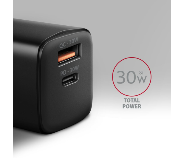 AXAGON ACU-PQ30 Ładowarka sieciowa, PD & QC 30W, QC3.0,4.0/AFC/FCP/PPS/Apple, Czarna - 1353459 - zdjęcie 3